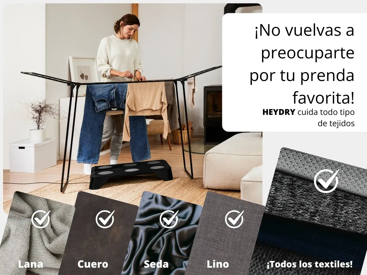 HeyDry seca todos los textiles de forma suave y rápida
