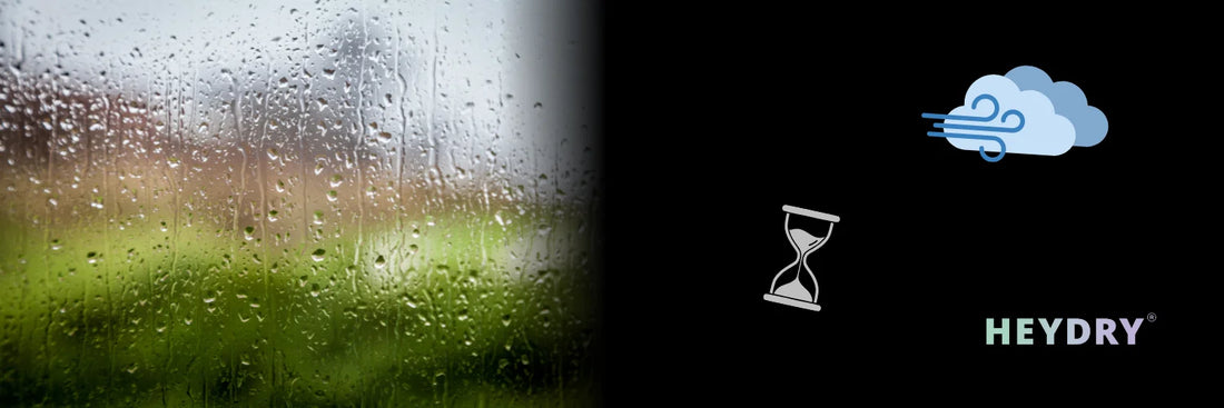 Mit HEYDRY auch bei schlechtem Wetter schnell Wäsche trocknen.