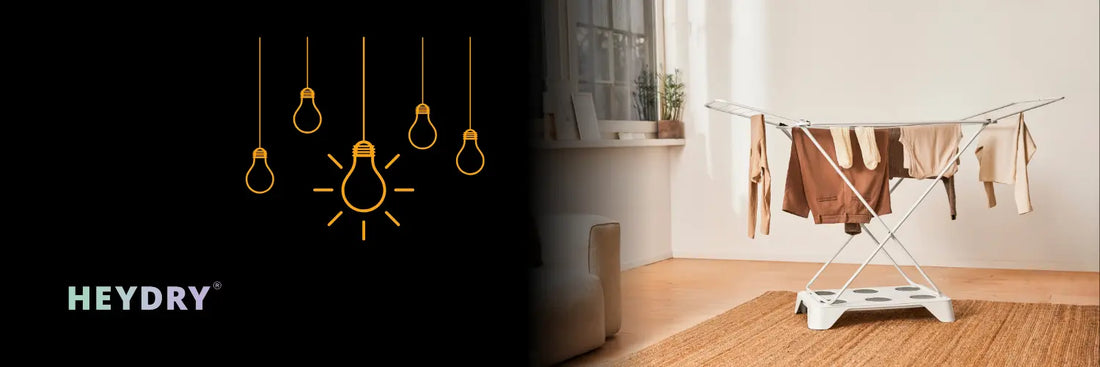 HEYDRY ist der beste und effektivste Weg, Wäsche auf dem Wäscheständer schnell zu trocknen. 