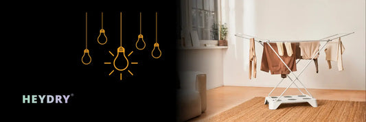 HEYDRY ist der beste und effektivste Weg, Wäsche auf dem Wäscheständer schnell zu trocknen. 