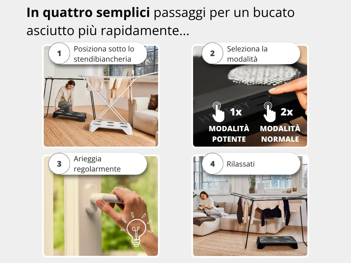 HEYDRY – come utilizzarlo per asciugare il bucato in modo rapido e delicato